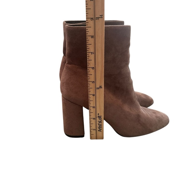 Lulus Ankle Boots Booties Sz 8 Suede Brown Tan Block Heel. - Picture 7 of 8